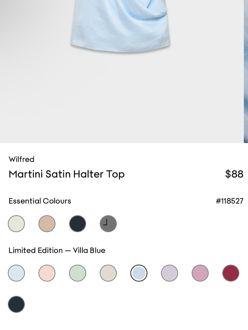 NWT Aritzia Wilfred āMartini Satin Halter Topā - Picture 10 of 15